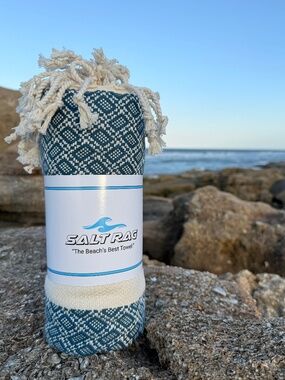 Crab Trap Rag Teal — Salt Rag™ Sand-Resistant Turkish Beach Towel